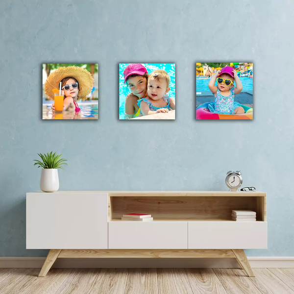 Custom Triptych Canvas Prints, 3 Piece Square Photos into Canvas Print Sets