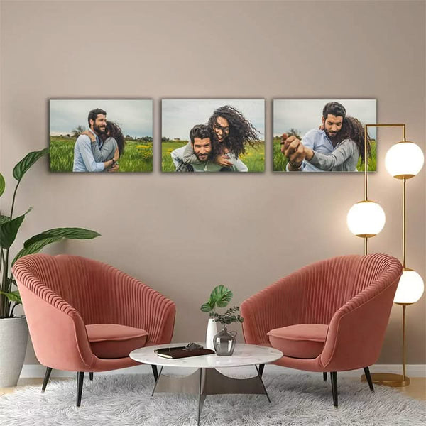 Custom Triptych Canvas Prints, 3 Piece Horizontal Photos Into Canvas Print Sets