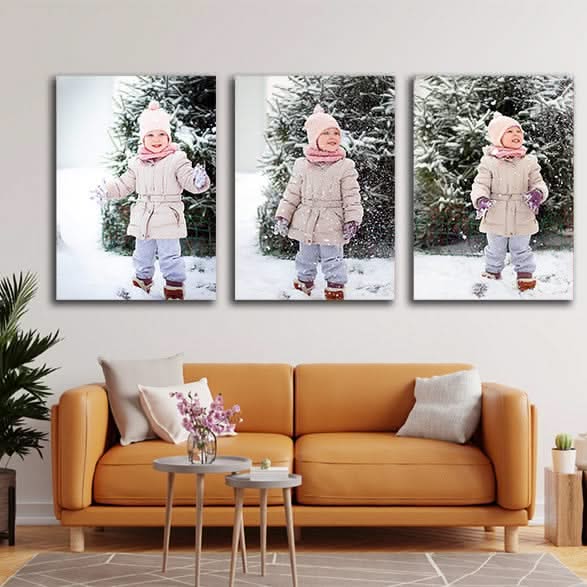 Custom Triptych Canvas Prints, 3 Piece Vertical Photos into Canvas Print Sets