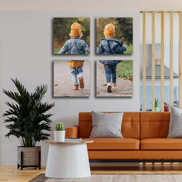 Custom Canvas Sets, 4 Piece Square Photos Into Canvas Print Sets, Decorate Your Photo Wall Art