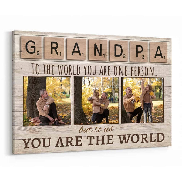Photos Print On Canvas For Grandpa