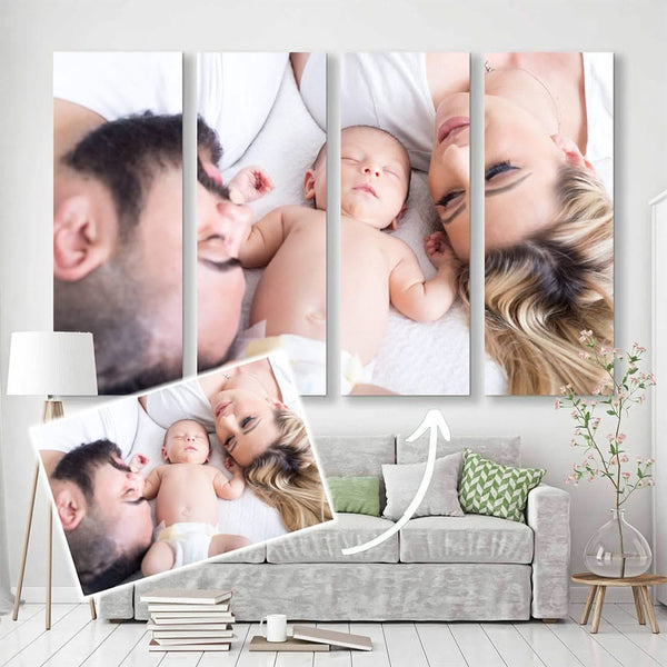 Custom Canvas Prints With 1 Photo Split Into 4 Panels, Create Your Own Photo Canvas Prints