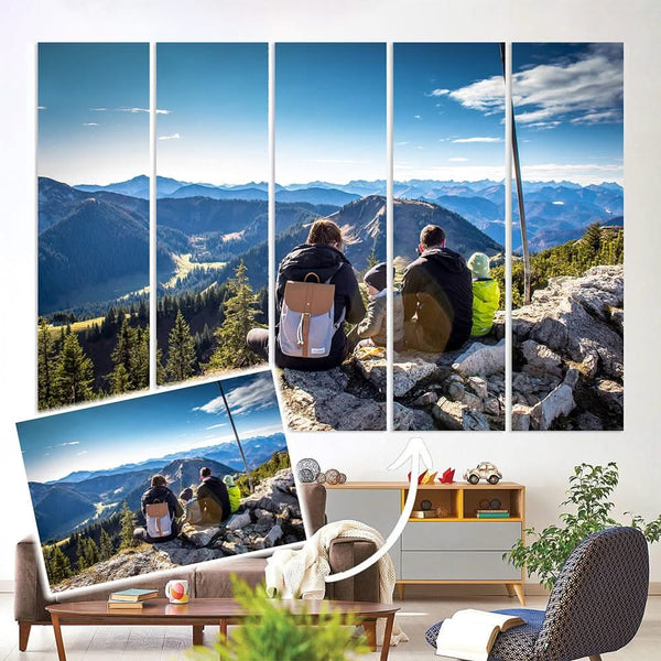 Custom Canvas Prints With 1 Photo Split Into 5 Panels, Create Your Own Photo Canvas Prints