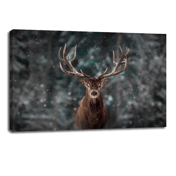 Winter Deer Canvas – Nature-Inspired Wall Art Décor